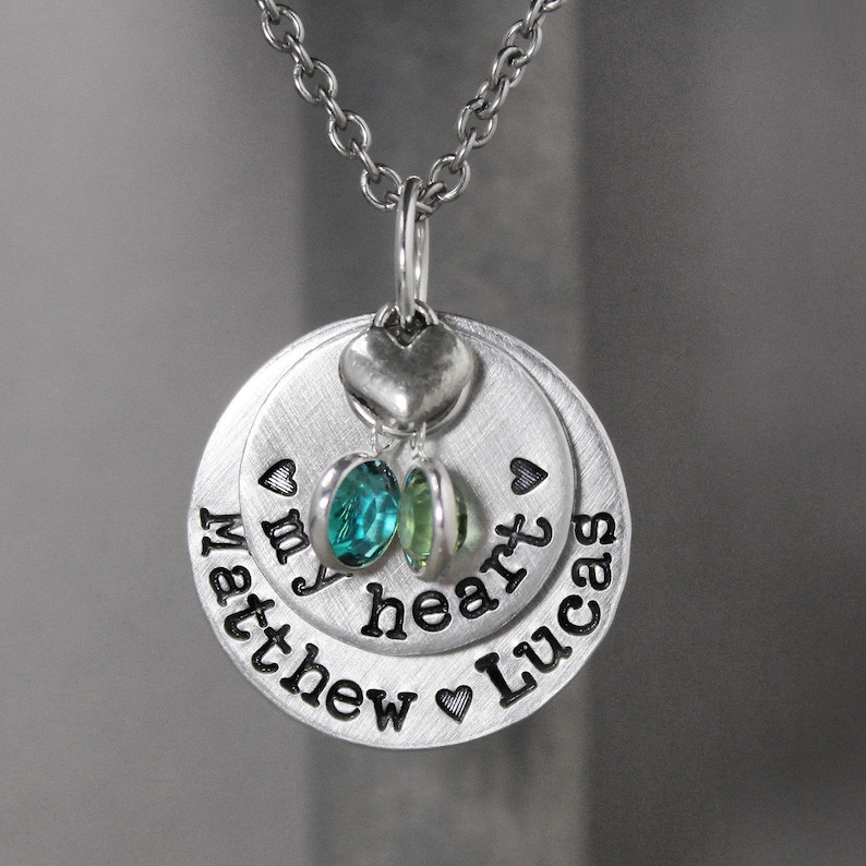 Mom of Boys Necklace Mommy Necklace Mother Birthstone Etsy