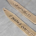 8 Year Anniversary Gift - Personalized Collar Stays Bronze - Custom Collar Stays