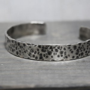 Custom Cuff Bracelet for Men - Mens Silver Cuff - Custom Mens Bracelet 3/8&quot;