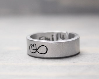 Custom Infinity Ring - Long Distance Relationship Ring - Best Friend Ring