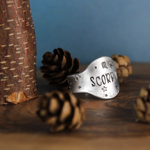 Scorpio Zodiac Ring, Astrology Rings for Women, 18th Birthday Gift for Her