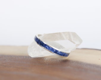 Lapis Lazuli Ring - Blue Meditation Ring - Sterling Silver Ring - Gift for Her - Anxiety Ring