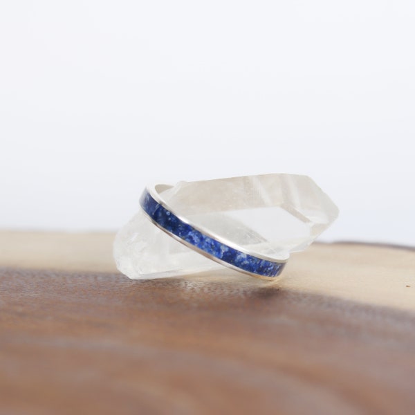 Lapis Lazuli Ring - Blue Meditation Ring - Sterling Silver Ring - Gift for Her - Anxiety Ring