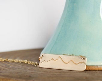 Gold Mountain Necklace - Mountain Jewelry - Climbing Jewelry - Gift for Her