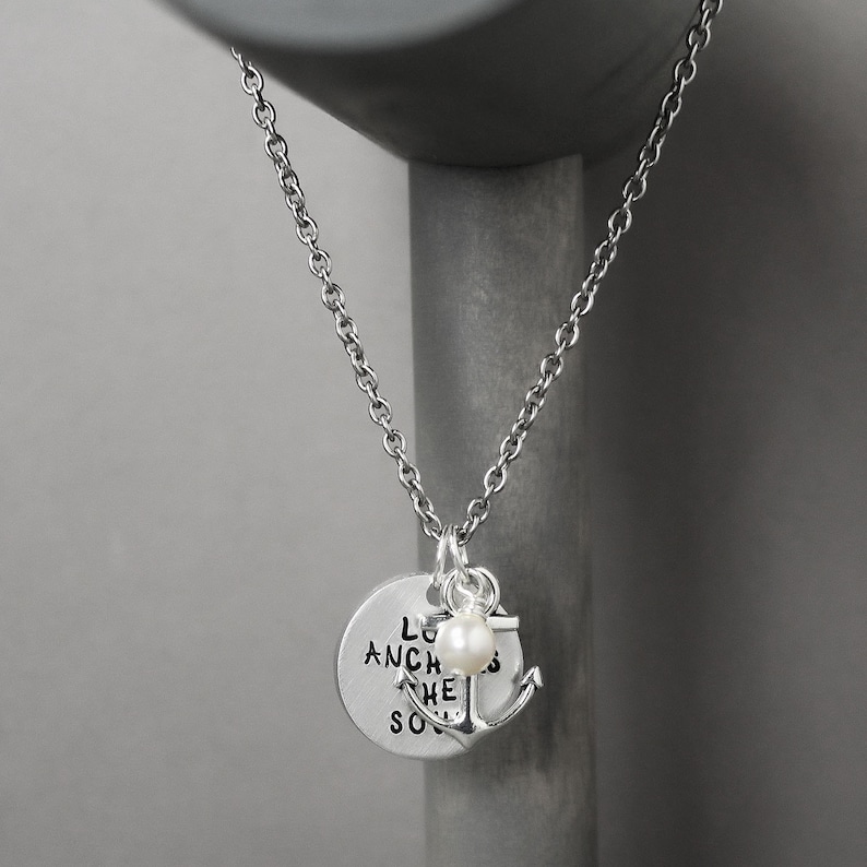 Personalized Anchor Necklace Love Anchors the Soul Etsy
