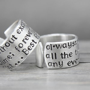 Friendship Rings - Best Friend Ring - Handstamped Jewelry  Best Friend Jewelry