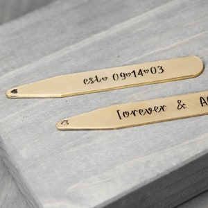 Personalized Collar Stays Bronze - Custom Collar Stays - Custom Wedding Gift