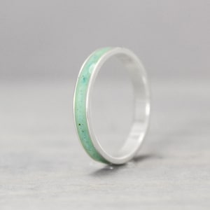 Silver Turquoise Ring - Sterling Silver Ring -Throat Chakra  Meditation Ring