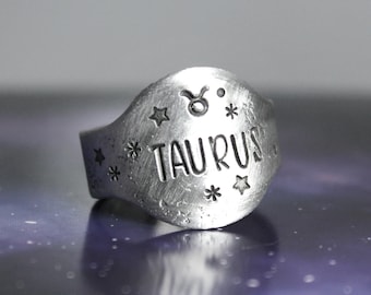 Taurus Zodiac Ring, Best friend Gift for Women,  Astrology Rings for Women