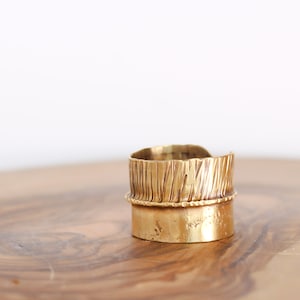 Brass Ring - Fold Form Ring - Sunshine Ring - Hand Forged Ring