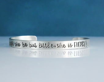 She is Fierce Bracelet - Silver Inspirational Bracelet - Inspirational Jewelry