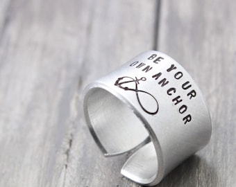 Be Your Own Anchor Ring - Inspiration Ring - Mindfulness Gift - Nautische Ring