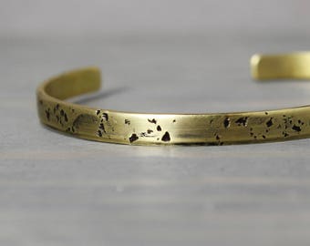 Skinny Galaxy Bracelet - Custom Brass Bracelet - Hand Stamped Brass Jewelry