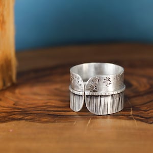 Wide Silver Ring, Sterling Silver Ring, Silver Hammered Ring, Sterling Silver Jewelry,