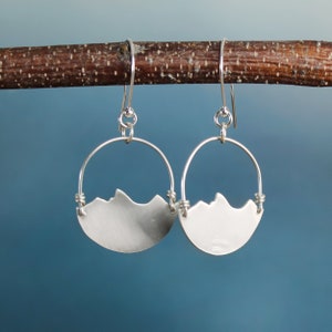 Silver Mountain Earrings - Horizon Earrings - Mountain Jewelry - Mountain Range Earrings - Dangle Earrings