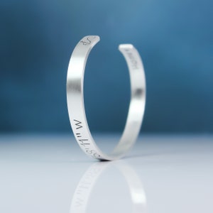 Coordinate Bracelet Sterling Silver Long Distance Relationship Latitude Longitude Bracelet image 3