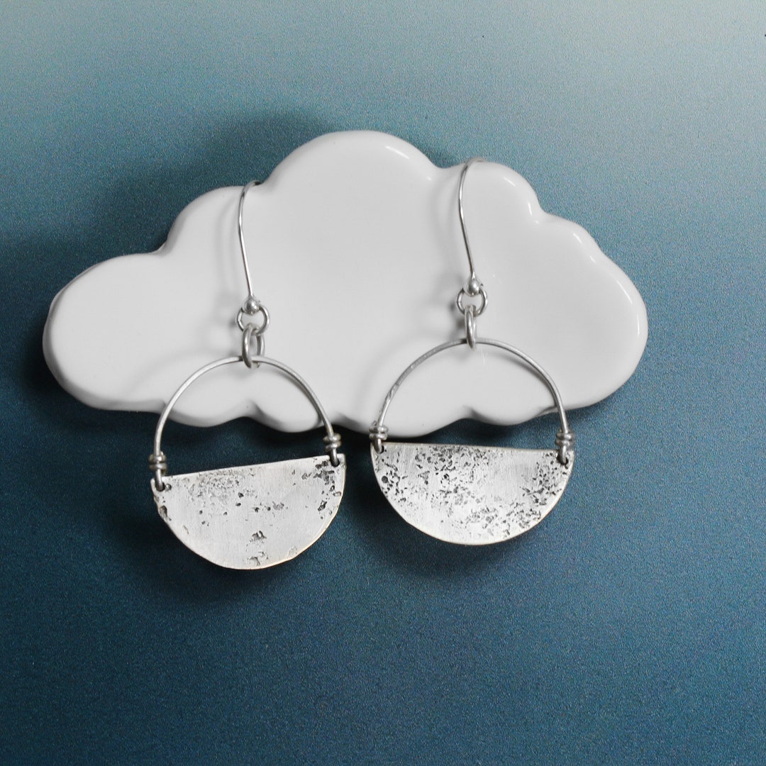 Hoop Earrings, Circle Earrings, 1st Anniversary Gift for