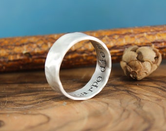 Silver Carpe Diem Ring - Sterling Silver Thumb Ring - Silver Mantra Ring