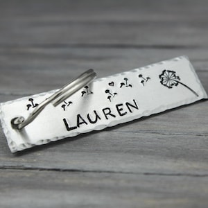 Name Key Ring,Wish KeyChain, Dandelion Key ChainPersonalized Key Ring, Personalized Gift Idea, Custom Keyring, personalized keyring