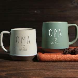 Juego de tazas personalizadas para abuelos, regalo personalizado para abuelos, anuncio de embarazo.