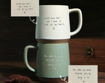 Taza personalizada con escritura a mano, taza de cerámica grabada con tu texto, taza de café, regalo de aniversario, ideas de regalos personalizados, regalo de taza con cita única