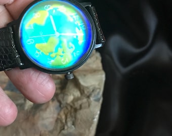 Holografisch bol aarde hologram uniseks polshorloge