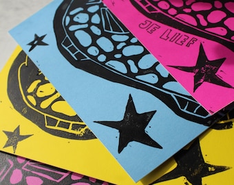 Linoprint - Ik vin je...
