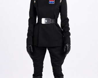 Uniforme de Oficial Imperial de Star Wars – Traje Militar Inspirado em Ficção Científica com Cinto de Couro Legítimo