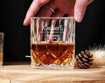 Vaso de whisky personalizado para padrinos de boda, vaso Old Fashioned grabado, regalo para padrinos de boda