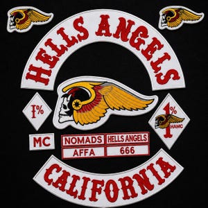 Biker Patch Set Hell Angels Nomads MC California Vest Kit Embrioded