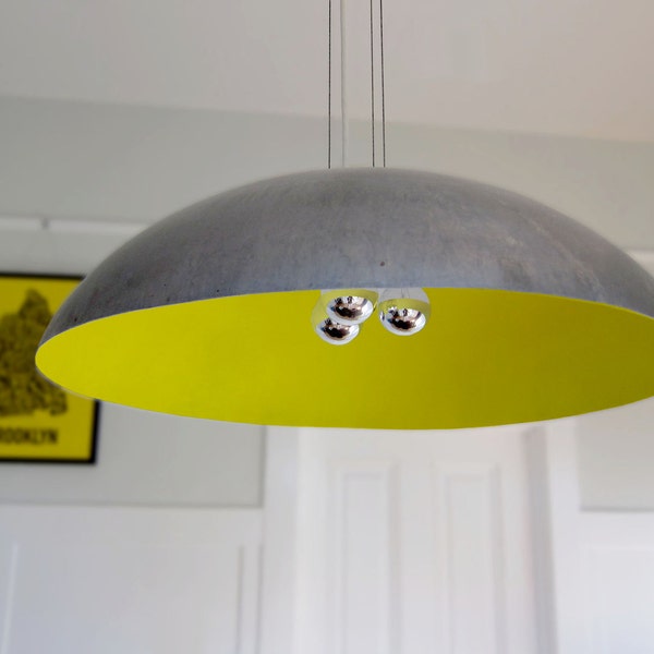 Large 26" Steel Dome Pendant Light, custom color