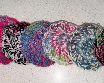 Juego de 3 estropajos de cocina de ganchillo de colores aleatorios / Estropajo de cocina reutilizable /