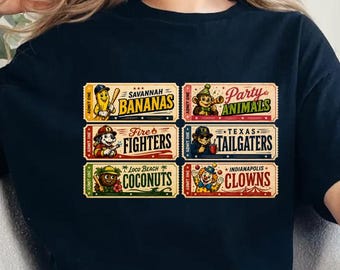 Retro Banana Baseball All Teams Shirt, Sports Team Mascot T-Shirt, Clowns,Tailgaters, Loco Beach Coconuts
