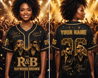 Custom Usher & Chris Br0wn RnB Tour Baseball Jersey, Personalized Raymond Brown Concert Fan 2026