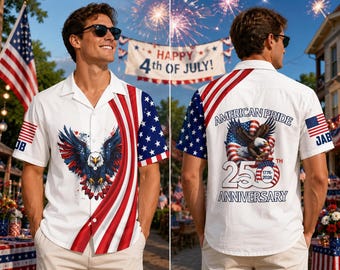Men's Hawaiian Shirt America's Freedom 250th Anniversary,1776-2026 Patriotic Short Sleeve Button Down Vintage Shirt,United States 250 Years