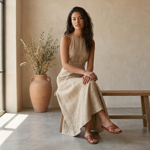 Low Back Linen Dress