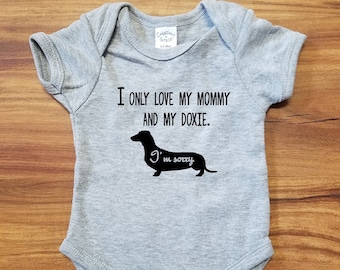 Wiener Dog Baby, Wiener Dog Baby Clothes, Wiener Dog Baby Stuff, Dachshund Baby Gift, Newborn Outfit, Bodysuit, Infant Clothing, New Baby