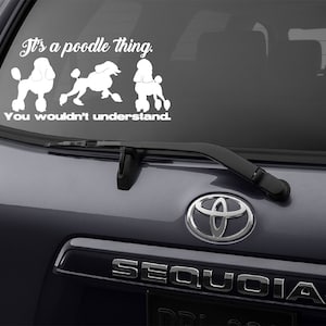 poodle gifts, poodle decal, standard poodle, dog car decal, dog owner gifts, gifts for pet owner, vinyl car decal, dog lover