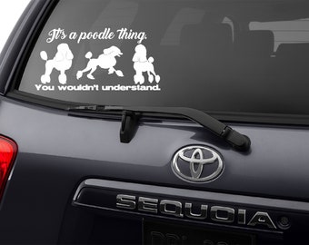 poodle gifts, poodle decal, standard poodle, dog car decal, dog owner gifts, gifts for pet owner, vinyl car decal, dog lover