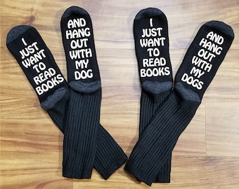 Book Lover Gift, Dog Lover Gift, Cat Lover Gift, Dog Owner Gifts, Cat Gifts, Funny Cat Gifts, Dog Socks, Book Clothing, Book socks
