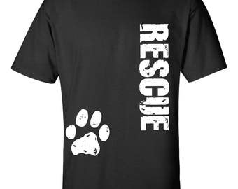 Dog Rescue Clothing, Dog Rescue Shirt, Dog Rescue Apparel, Distressed Rescue Dog Shirt, Animal Rescue Shirt, Pet Rescue Shirt, Cat Rescue