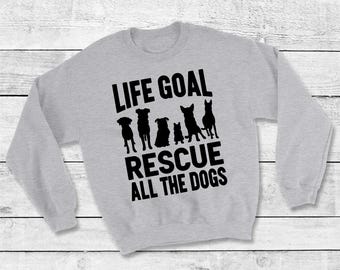 Dog Rescuer, Dog Rescuer Gift, Dog Rescuer Shirt, Rescue Shirt, Rescue Sweatshirt, Pet Rescue Shirt, Grey Sweatshirt, Crewneck Sweatshirt