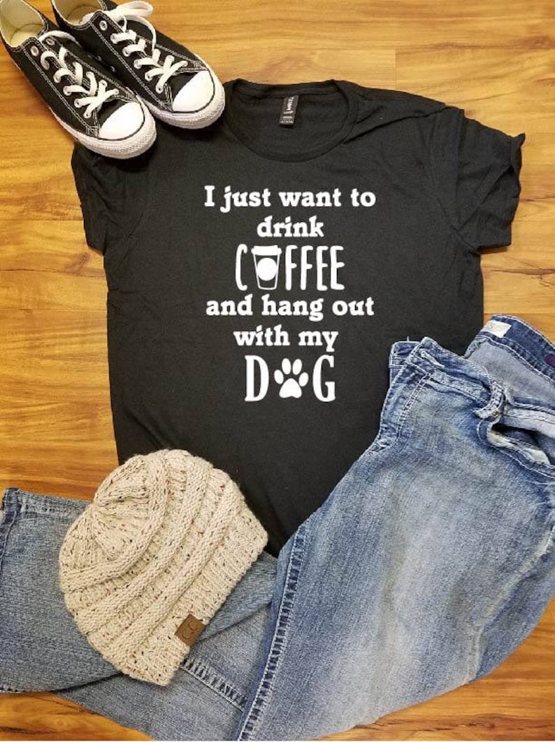 Coffee and Dogs Shirt, Coffee and Dogs, Coffee and Dog Shirt, Dog and Coffee Shirt, Dog Shirt, Coffee Shirt, Coffee Lover Shirt, Dog Lover image 1