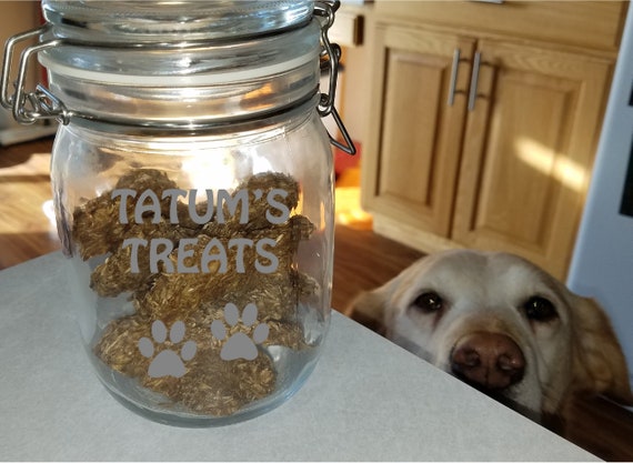 etsy dog treat jar