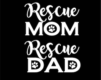 Rescue Dog Decal, Dog Rescue Decal, Rescue Dog Mom, Pet Rescue Decal, Animal rescue Decal, Dog Mom Decal, Rescue Mom Decal, Dog Dad Decal,