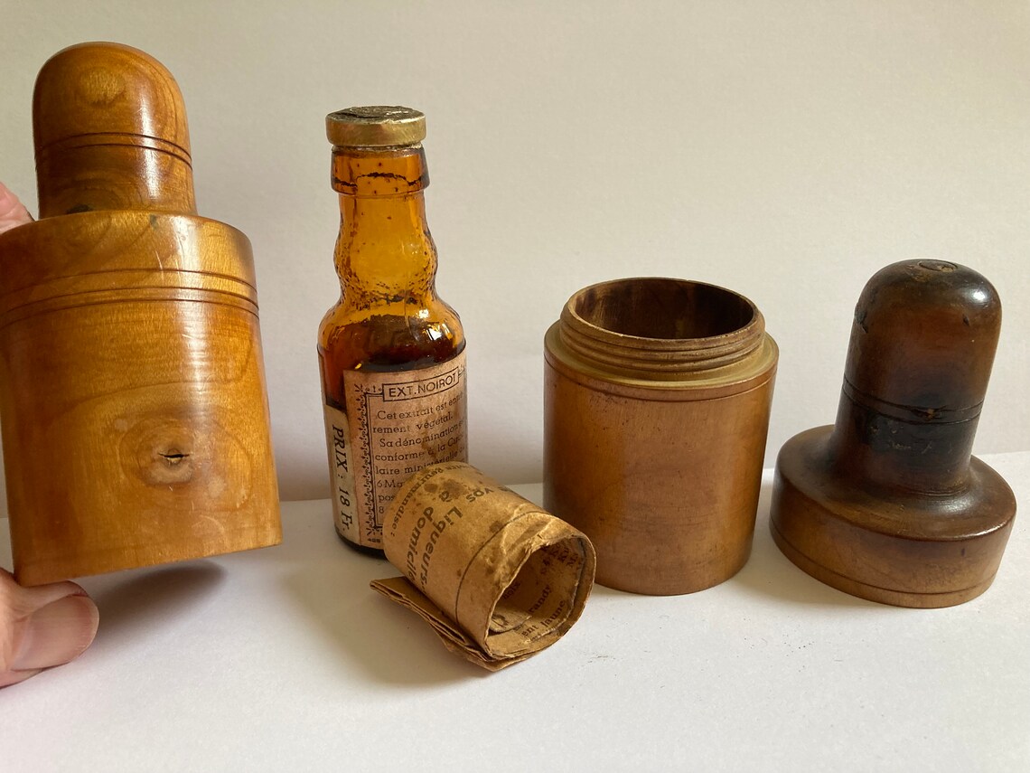 Antique Treen Medicine Bottle Holders Wooden Medicine Bottle Etsy