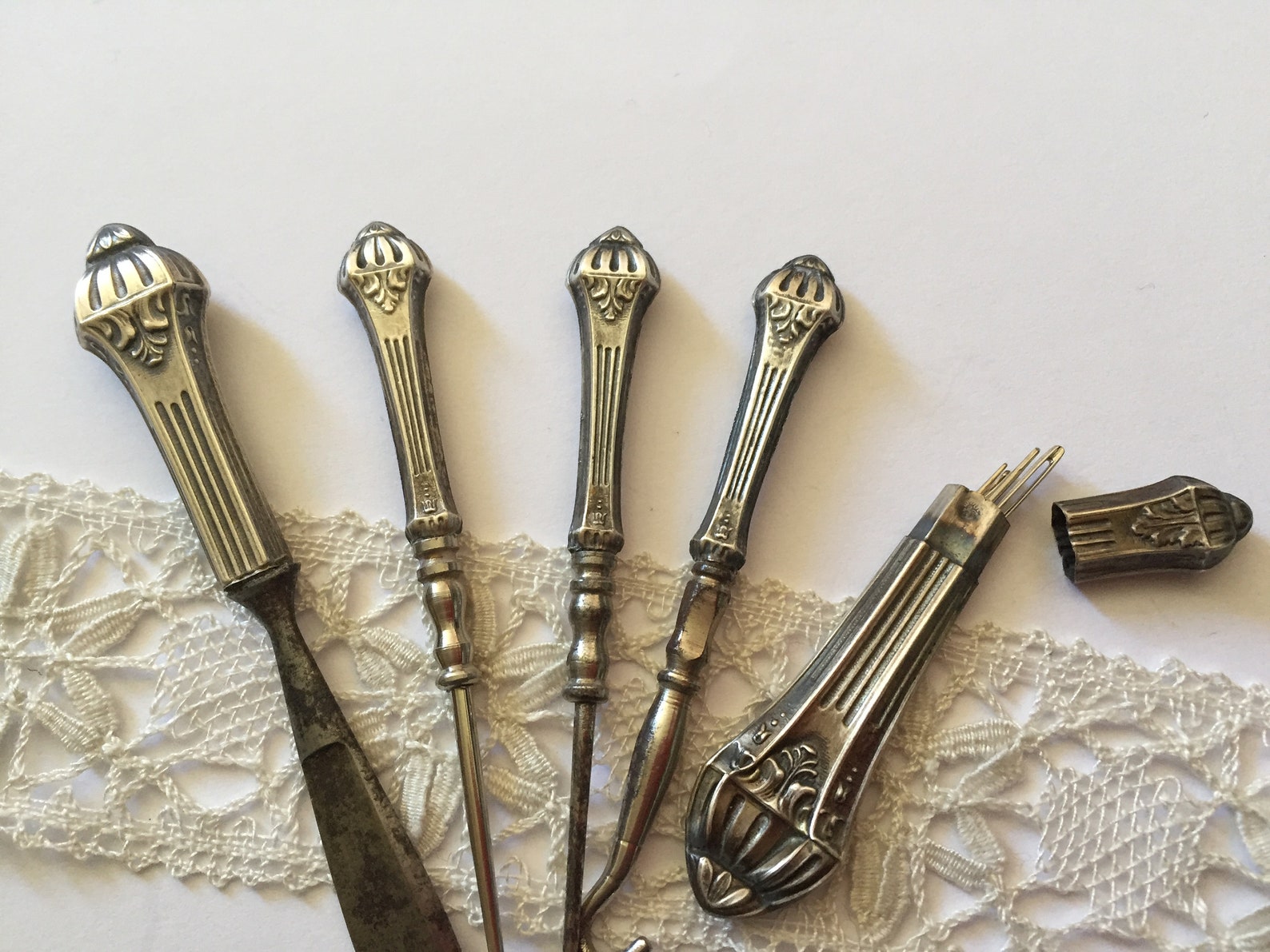 Antikes Nähset Art Deco Nähgeräte. Nadeltasche Nähmesser 2 | Etsy