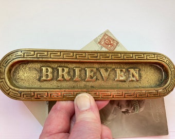 Antique Brass Letter Box Flap, Art Deco  Mailbox Letter Slot, Antique  Door Hardware