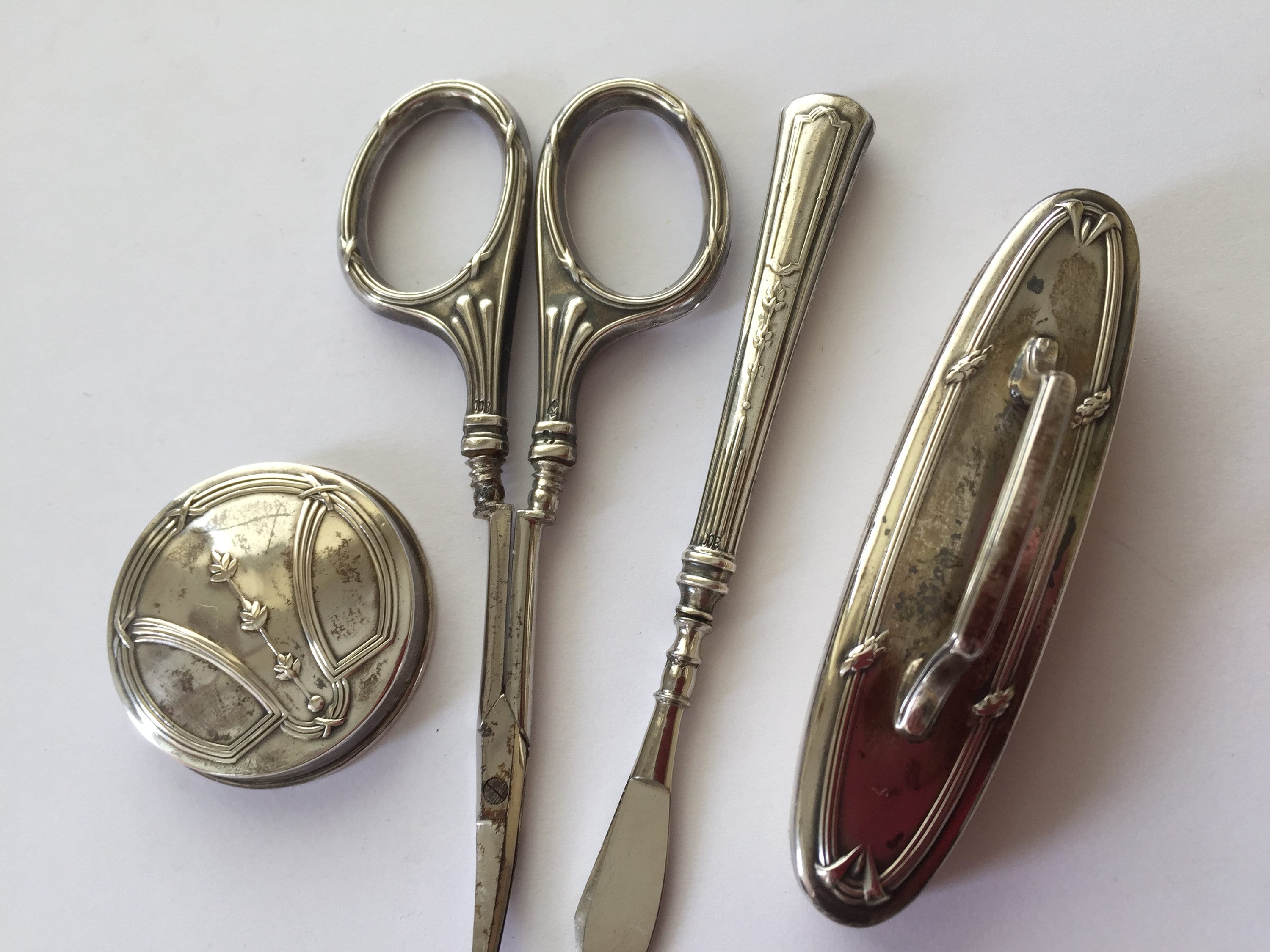 Antique French Art Deco Manicure Set in Case. Silver 800 | Etsy