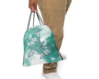 Alligator Drawstring backpack for travel ,Hiking,Gym,sport  15″ × 17″ (38.1 cm × 43.2 cm)